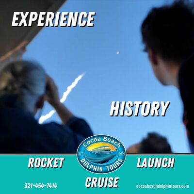 Experience a monumental rocket launch viewing cruise with Cocoa Beach Dolphin Tours.